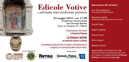 “LE EDICOLE VOTIVE – UN ITINERARIO DIVERSO A PISTOIA”