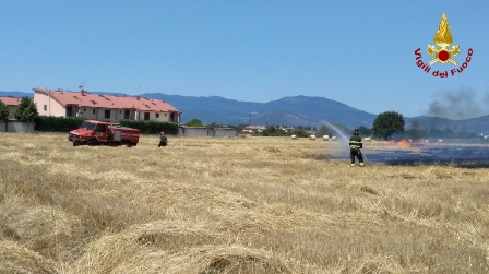 via castelnuovo. INCENDIO DI STERPAGLIE, VIGILI DEL FUOCO E VAB IN AZIONE