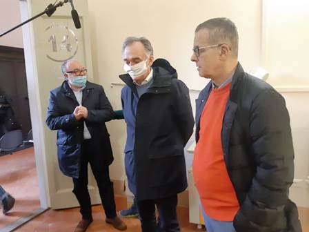 coronavirus. ROSSI A PISTOIA PER VISITARE IL NUOVO REPARTO DI CURE INTERMEDIE E LA CROSS