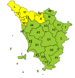 maltempo. CODICE GIALLO PER RISCHIO IDROGEOLOGICO PER GIOVEDÌ 5 MARZO