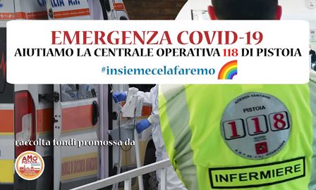 emergenza covid-19. PROSEGUE LA RACCOLTA FONDI “AIUTIAMO LA CENTRALE OPERATIVA 118 PISTOIA”