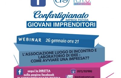 L ’ARTE DI FARE IMPRESA. AL VIA IL CICLO DI WEBINAR DEL MOVIMENTO GIOVANI DI CONFARTIGIANATO