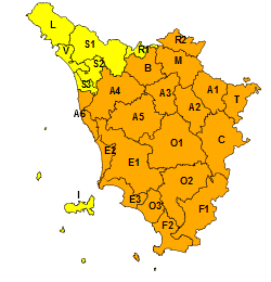 NEVE. CODICE ARANCIONE PER QUASI TUTTA LA TOSCANA