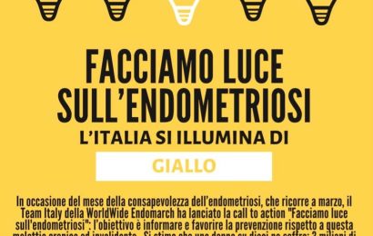 AGLIANA SI ILLUMINA DI GIALLO PER L’ENDOMETRIOSI