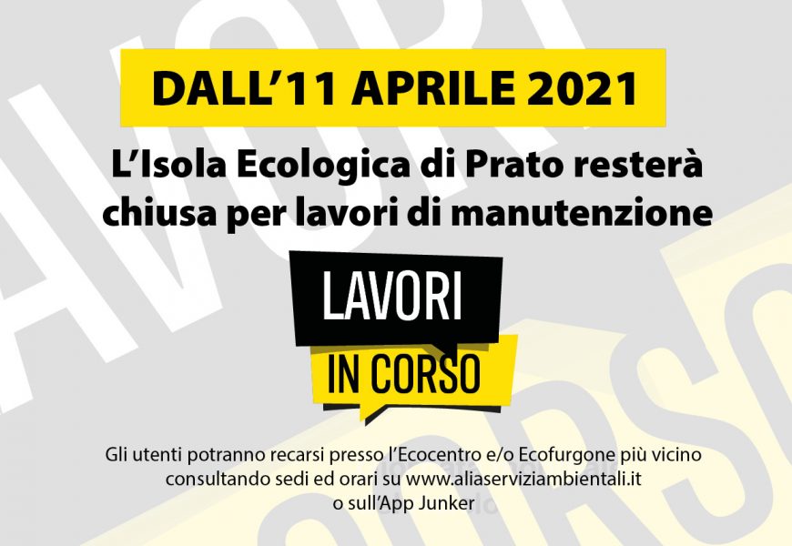 L’ISOLA ECOLOGICA DI VIA PARONESE CHIUDE DALL’11 APRILE 2021 PER LAVORI DI MANUTENZIONE