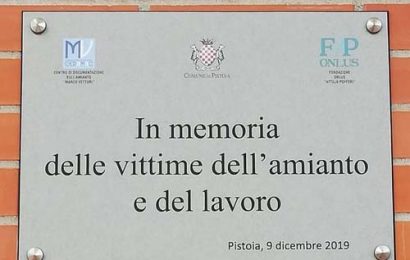 amianto. CERIMONIA ALLA BIBLIOTECA SAN GIORGIO ALLA TARGA DEDICATA A VETTORI