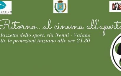 vaiano. RITORNO AL CINEMA ALL’APERTO, AL PALAZZETTO DELLO SPORT