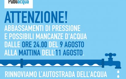 SI RINNOVA L’AUTOSTRADA DELL’ACQUA, POSSIBILI ABBASSAMENTI DI PRESSIONE IN QUATTRO COMUNI DELLA PROVINCIA