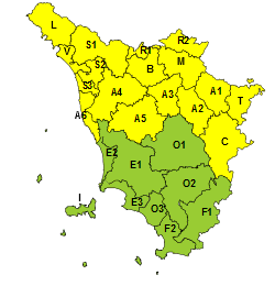 PROROGATA FINO AL 17 L’ALLERTA METEO SU GRAN PARTE DELLA TOSCANA