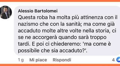 IL POST DI ALESSIO BARTOLOMEI, L’ASSESSORE: NON AVREI DOVUTO USARE QUEL TERMINE DI PARAGONE