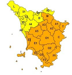 ALLERTA ARANCIONE PER TEMPORALI E RISCHIO IDROGEOLOGICO-IDRAULICO FINO A VENERDÌ MATTINA