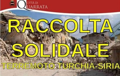 quarrata. PARTE LA RACCOLTA SOLIDALE PER I TERREMOTATI DI TURCHIA E SIRIA