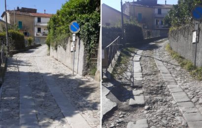 castel di cireglio. MANUTENZIONE DEI LASTRICATI, DOMENICA INAUGURAZIONE DELLA STRADA RISISTEMATA