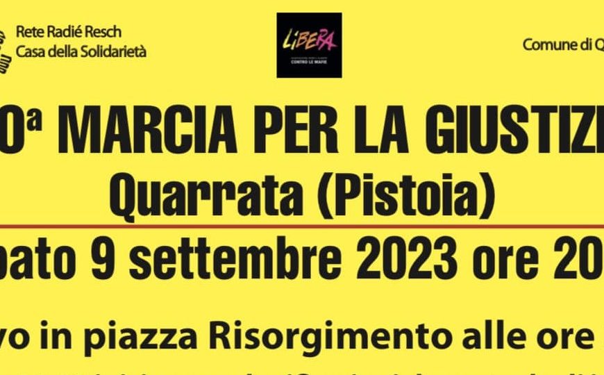 quarrata. DOMANI LA TRENTESIMA MARCIA PER LA GIUSTIZIA, LA PRIMA SENZA ANTONIO VERMIGLI