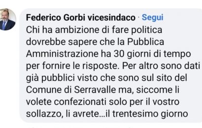 serravalle. SINDACO E VICESINDACO GIOCANO CON IL DIRITTO DEI CITTADINI ALLA CORRETTA INFORMAZIONE