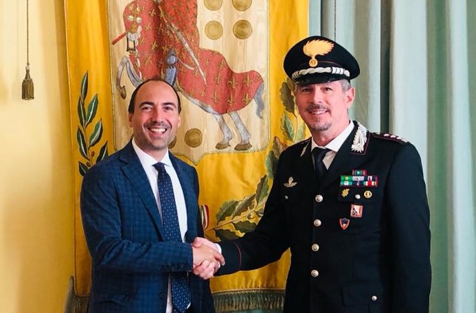 FRANCESCO SCHILARDI, NUOVO COMANDANTE PROVINCIALE DEI CARABINIERI, INCONTRA IL PRESIDENTE DELLA PROVINCIA SIMONE CALAMAI