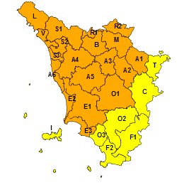 CODICE ARANCIONE PER TEMPORALI FORTI E RISCHIO IDROGEOLOGICO PER MARTEDÌ 24 OTTOBRE