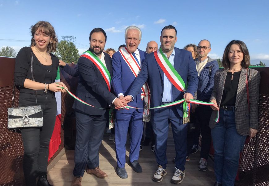 poggio. INAUGURATA LA PASSERELLA CICLOPEDONALE SUL TORRENTE FURBA