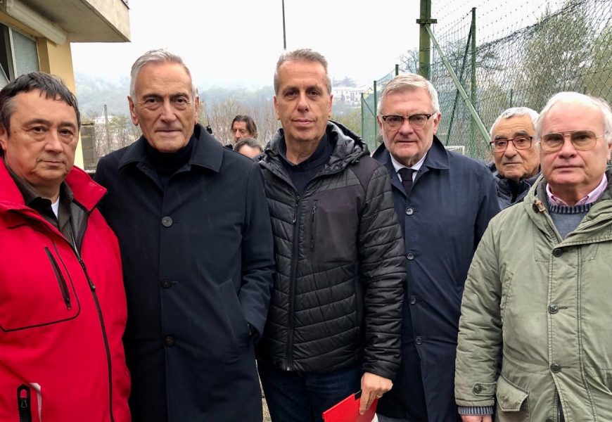 IL PRESIDENTE DELLA FIGC GRAVINA A PRATO. “SUBITO UN FONDO PER IL RECUPERO DELLE STRUTTURE DANNEGGIATE DALL’ALLUVIONE”