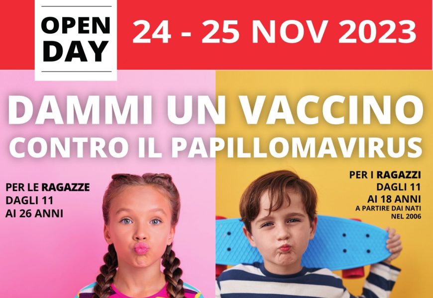 PAPILLOMA VIRUS, DUE GIORNI PER VACCINARSI: IL 24 E 25 NOVEMBRE