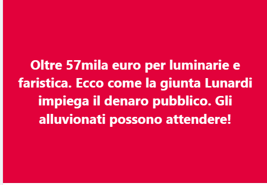 serravalle. “L’AMMINISTRAZIONE SPENDE E SPANDE ALLA FACCIA DEI CITTADINI ALLUVIONATI”