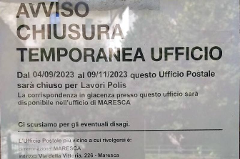 san marcello. UFFICIO POSTALE CHIUSO. CONTINUANO I DISAGI