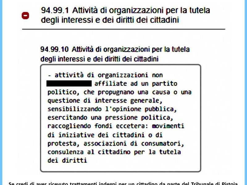 in giustizia. NATO IL COMITATO «PERSEGUITATI E VITTIME DEL TRIBUNALE DI PISTOIA»