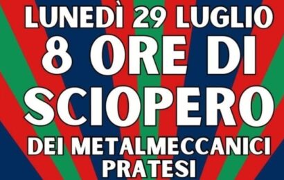 CONFINDUSTRIA DISDETTA ACCORDI TERRITORIALI, IL 29 LUGLIO PRESIDIO METALMECCANICI A PRATO