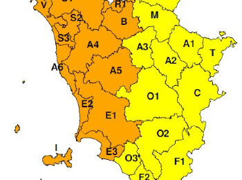 RISCHIO IDROGEOLOGICO, ALLERTA METEO CODICE ARANCIONE FINO ALLE 7 DI DOMANI VENERDÌ 18 OTTOBRE