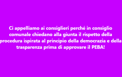 serravalle. “CHI, TRA I CONSIGLIERI COMUNALI, AVRÀ IL CORAGGIO DI APPROVARE IL PEBA VIOLANDO IL PRINCIPIO DEMOCRATICO E DELLA TRASPARENZA AMMINISTRATIVA?