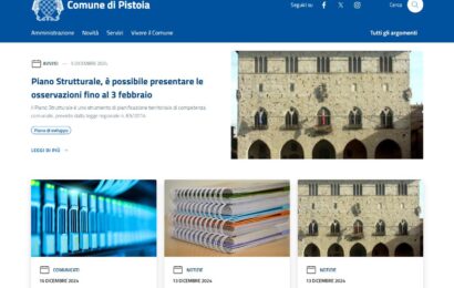 ONLINE IL NUOVO SITO WEB DEL COMUNE DI PISTOIA